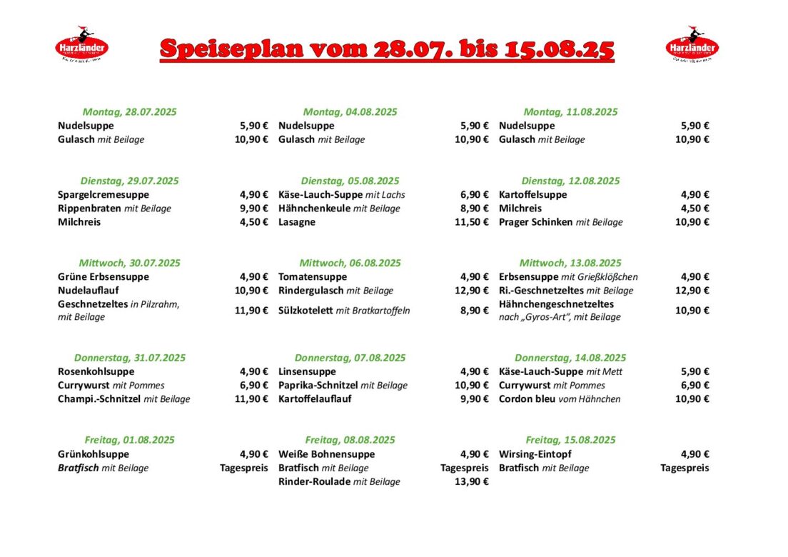Speiseplan GAN KW 31-33